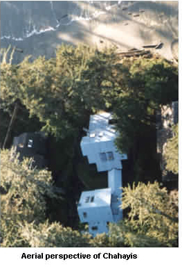 Aerial View of Ch-ahayis Beach House in Tofino